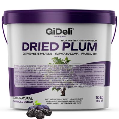 Getrocknete Pflaumen 10kg Ohne Stein Ungesüßt Vegan Pure Snack Müsli GiDeli