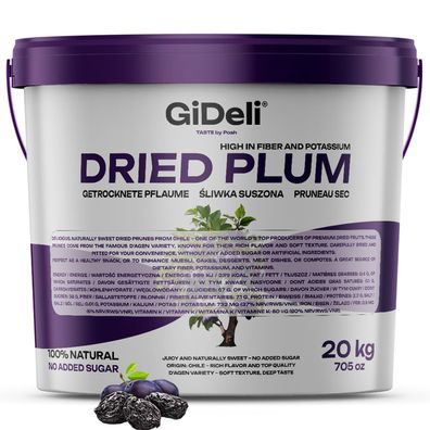 Getrocknete Pflaumen 20kg Ohne Stein Ungesüßt Vegan Pure Snack Müsli GiDeli
