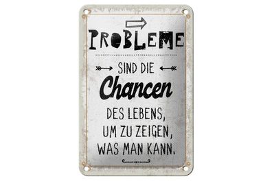 Blechschild Probleme sind Chancen des Lebens, 4 verschied Größen, Spruch