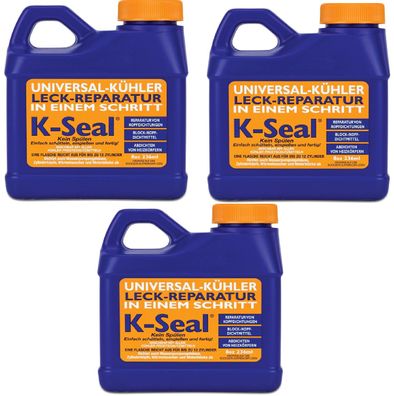 3 x K-Seal Zylinder Motor Kühler Leck Reparatur 236 ml Motordicht Dichtmittel