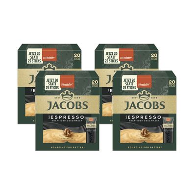 Jacobs Espresso löslicher Kaffee 20 Sticks 1.8g 36g 4er Pack