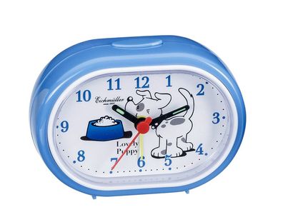 Analoger Wecker Lovely Puppy Kinderwecker mit kleinem Hund blau
