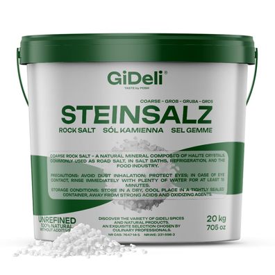 Steinsalz 20kg Grob Speisesalz Badesalz Streusalz Halit Ohne Zusätze GiDeli