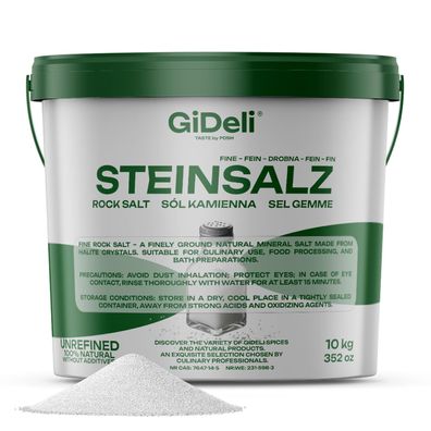 Steinsalz 10kg Fein Natursalz Speisesalz Badesalz Halit Ohne Zusätze GiDeli