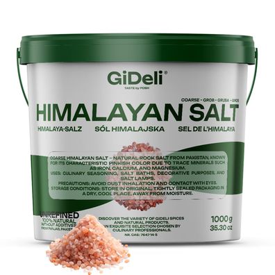 Himalayasalz 1kg Rosa Grob Kristallsalz Steinsalz Saunasalz Speisesalz GiDeli