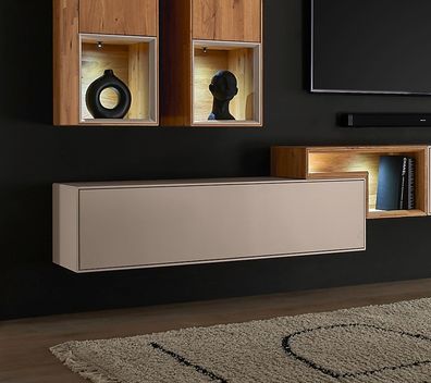 Hängeelement 140cm 'Locarno' MDF creme mit Schubkasten