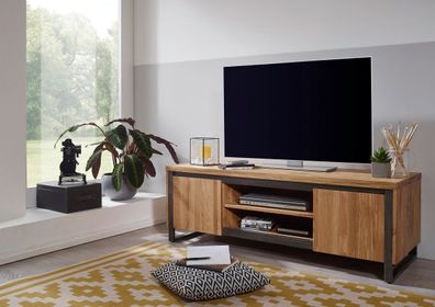 TV Board 150cm 'Taipeh' Wildeiche & Metall gebürstet