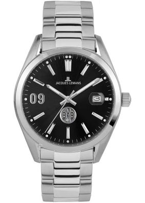 Jacques Lemans BVB-01 Uhr Herren Edelstahl silber Quarz