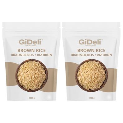 Braunreis 10kg Naturreis Unpoliert Vollkorn Ballaststoffe Protein Vegan GiDeli