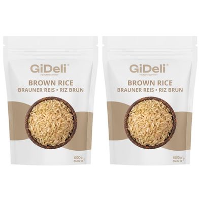 Braunreis 2kg Naturreis Unpoliert Vollkorn Ballaststoffe Protein Vegan GiDeli