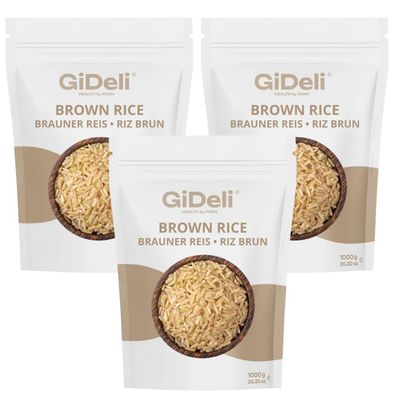 Braunreis 3kg Naturreis Unpoliert Vollkorn Ballaststoffe Protein Vegan GiDeli