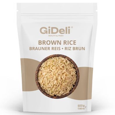 Braunreis 500g Naturreis Unpoliert Vollkorn Ballaststoffe Protein Vegan GiDeli