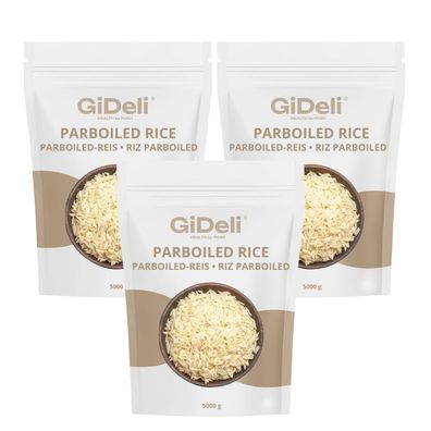 Parboiled Reis 15kg Langkorn Locker Nährstoffreich B-Vitamine Vegan Natur GiDeli
