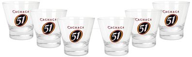 Cachaca 51 Tumbler Glas Gläser Set - 6x Tumbler 2/4cl geeicht