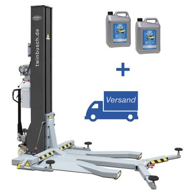 Twin Busch ® 1-Säulen-Hebebühne 2,5 t MOBIL - inkl. Öl und Versand (DE)