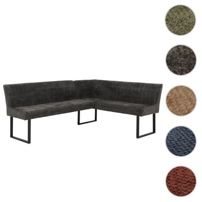 Eckbank HWC-O82, Öko-Tex (310g/m²) Chenille Stoff/Textil Metall 210x159cm