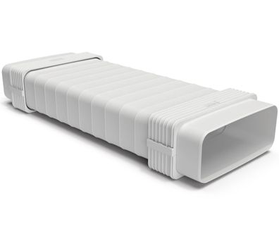 Flachkanal 222x89mm Adapter Flexschlauch 50cm ohne Muffe Dunstabzug Abluft Küche
