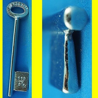 Börkey Chubb-Kastenschloss-Schlüssel 136 K/11 Halm 6,5 mm Bart ca. 16,5 x 22,5 mm