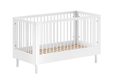 Babybett 70x140 Keeley Buche Kinder Weiß Massivholz Umbaubar Komfort