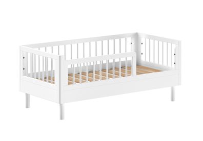 Juniorbett 70x140 Keeley Buche Kinder Weiß Massivholz Komfort Stabil