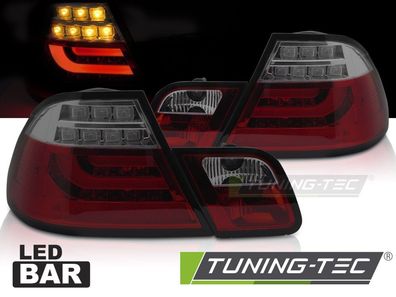 LED Upgrade Design Rückleuchten passend für BMW 3er E46 Coupe 99-03 Rot/Rauch mit s