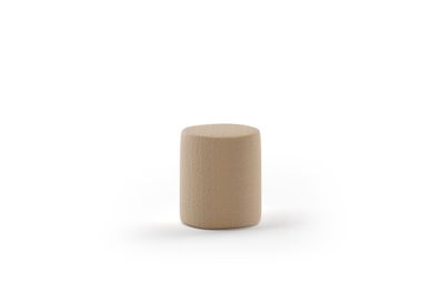 Polsterhocker Karlotta Bouclé Stoff braun Schlafzimmer