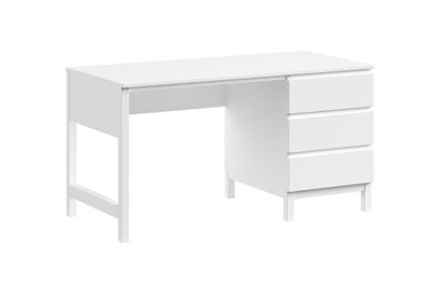 Schreibtisch MDF Kiefer weiß 3 Schubladen robust stabil pflegeleicht