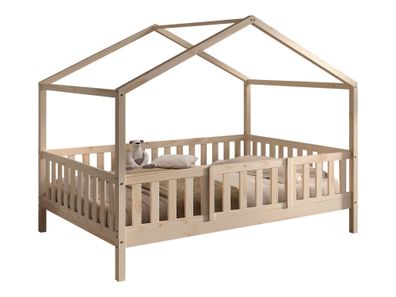 Hausbett Kapua 140x200 mit Rausfallschutz Kiefer Massivholz Natur