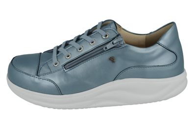 FINN Comfort Finnamic Hachiouji Damen Schnürschuhe metallicblau Glattleder
