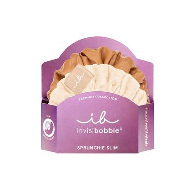 Haarband Sprunchie Slim Premium Creme de Caramel 2 Stück