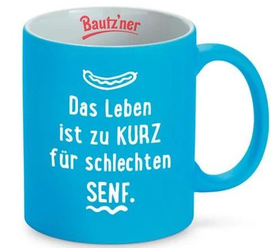 Bautzner Sammeltasse - das Leben ist zu kurz für schlechten SENF - incl. Bz Becher