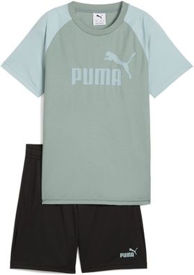 Puma Kinder Knitted Suits ESS No.1 Logo Poly Tee and Shorts Set B 686299