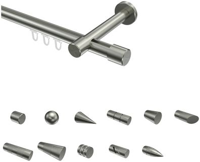 Innenlauf Gardinenstangen Edelstahl-Optik 20 mm Ø Interdeco Prestige