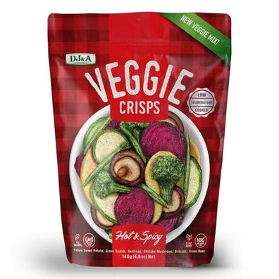 DJ&A Veggie Crisps Hot & Spicy 140 g