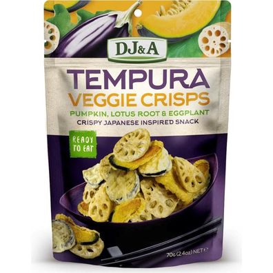 DJ&A Tempura Veggie Crisps Pumpkin, Lotus Root & Eggplant 70 g