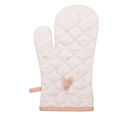 Clayre & Eef Ofenhandschuh 18x30 cm Beige Baumwolle