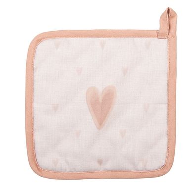 Clayre & Eef Topflappen 20x20 cm Beige Baumwolle (Gr. 20x20 cm)
