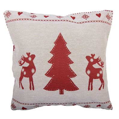 Clayre & Eef Dekokissen 44x44 cm Beige Polyester (Gr. 44x44x4 cm)