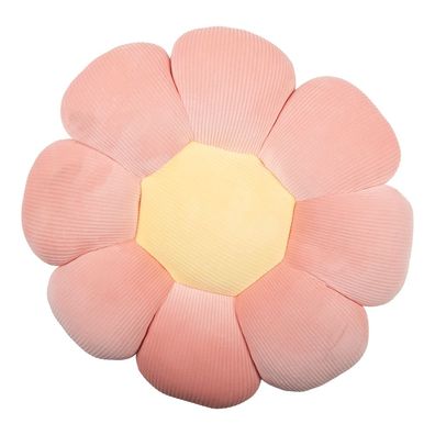 Clayre & Eef Dekokissen Blume Ø 40x6 cm Rosa Polyester (Gr. Ø 40x6 cm)
