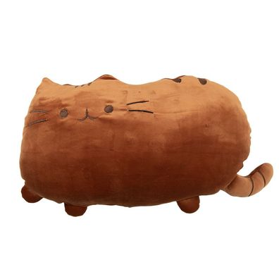 Clayre & Eef Dekokissen Katze 40x5x28 cm Orange Polyester (Gr. 40x5x28 cm)