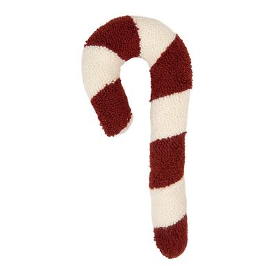 Clayre & Eef Dekokissen Zuckerstange 18x5x45 cm Rot Polyester (Gr. 18x5x45 cm)