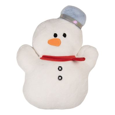 Clayre & Eef Dekokissen Schneemann 37x9x52 cm Weiß Polyester (Gr. 37x9x52 cm)