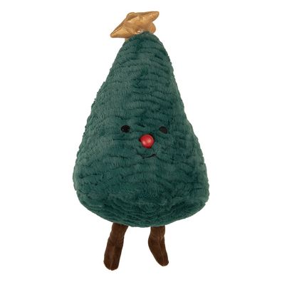 Clayre & Eef Dekokissen Weihnachtsbaum 20x10x32 cm Grün Polyester (Gr. 20x10x32 cm)