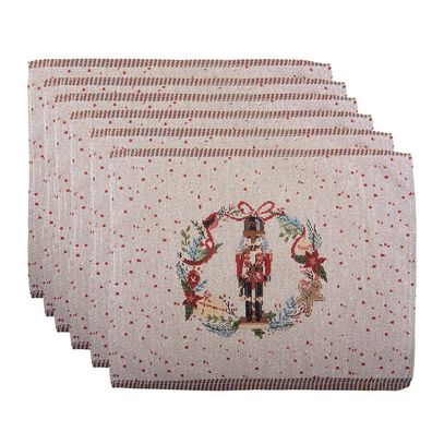 Clayre & Eef Tischsets 6er Set 33x45 cm Beige Polyester (Gr. (6) 33x45 cm)