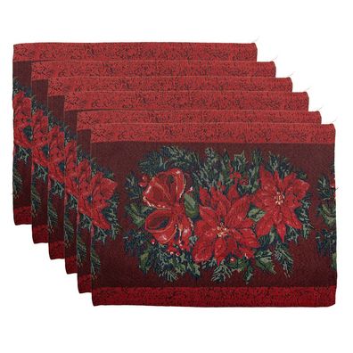 Clayre & Eef Tischsets 6er Set 33x45 cm Rot Polyester (Gr. (6) 33x45 cm)
