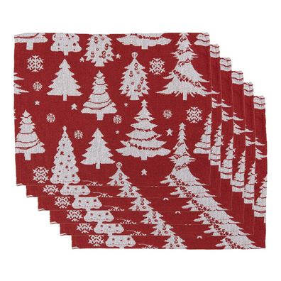 Clayre & Eef Tischsets 6er Set 33x45 cm Rot Polyester (Gr. (6) 33x45 cm)