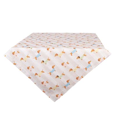Clayre & Eef Tischdecke 100x100 cm Beige Baumwolle (Gr. 100x100 cm)