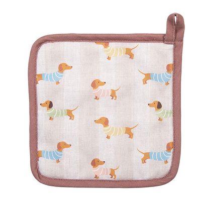 Clayre & Eef Topflappen 20x20 cm Beige Baumwolle (Gr. 20x20 cm)