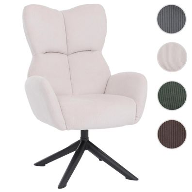 Loungesessel HWC-Q54, Cocktail-/Polstersessel, drehbar Metall Cord (320g/m²)