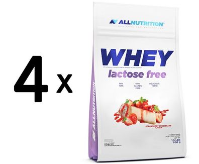 4 x Allnutrition Whey Lactose Free, Strawberry Cheesecake - 700g